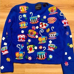 Michael Simon Blue Knit Sweater